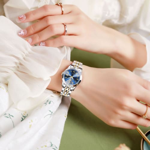 Tokei Watch Women's Business Fashionable Arm Watch Date Women's Waterproof Watch Analog Quartz Fashion Watch Blue Stylish Popular Gold Silver Women's