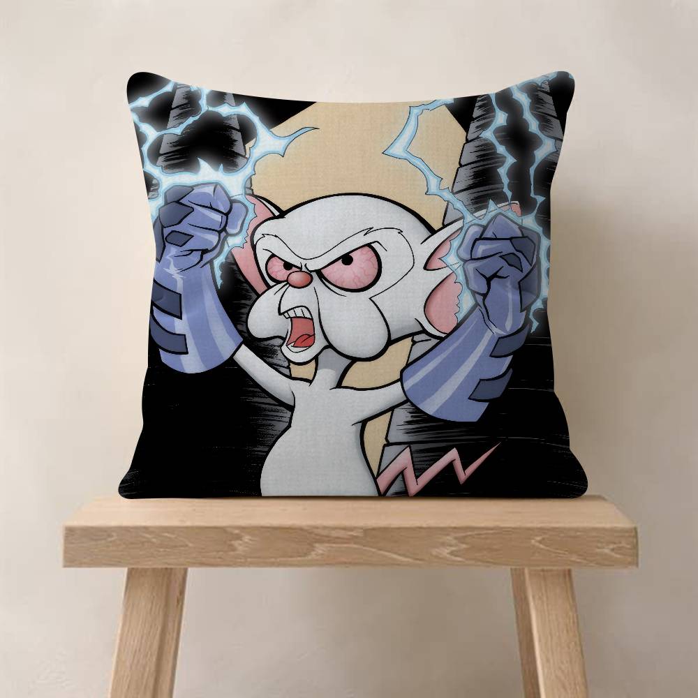 Cartoon Pinky and the Brain Office Cushion Pillowcase Car Cushion Cover45X45CM Lumbar Pillowcase Sofa Pillowcover