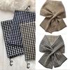 Knitted Checker Neck Gaiter for Daily Use Women Girl Neck Scarf for Winter Wear