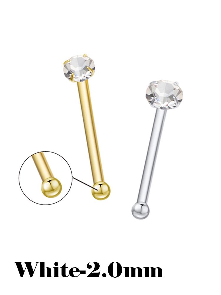925 Silver Crystal Different Size Nose Studs Nose Piercing Body Jewelry Piercing Nez Pircing Nariz Joyería Corporal