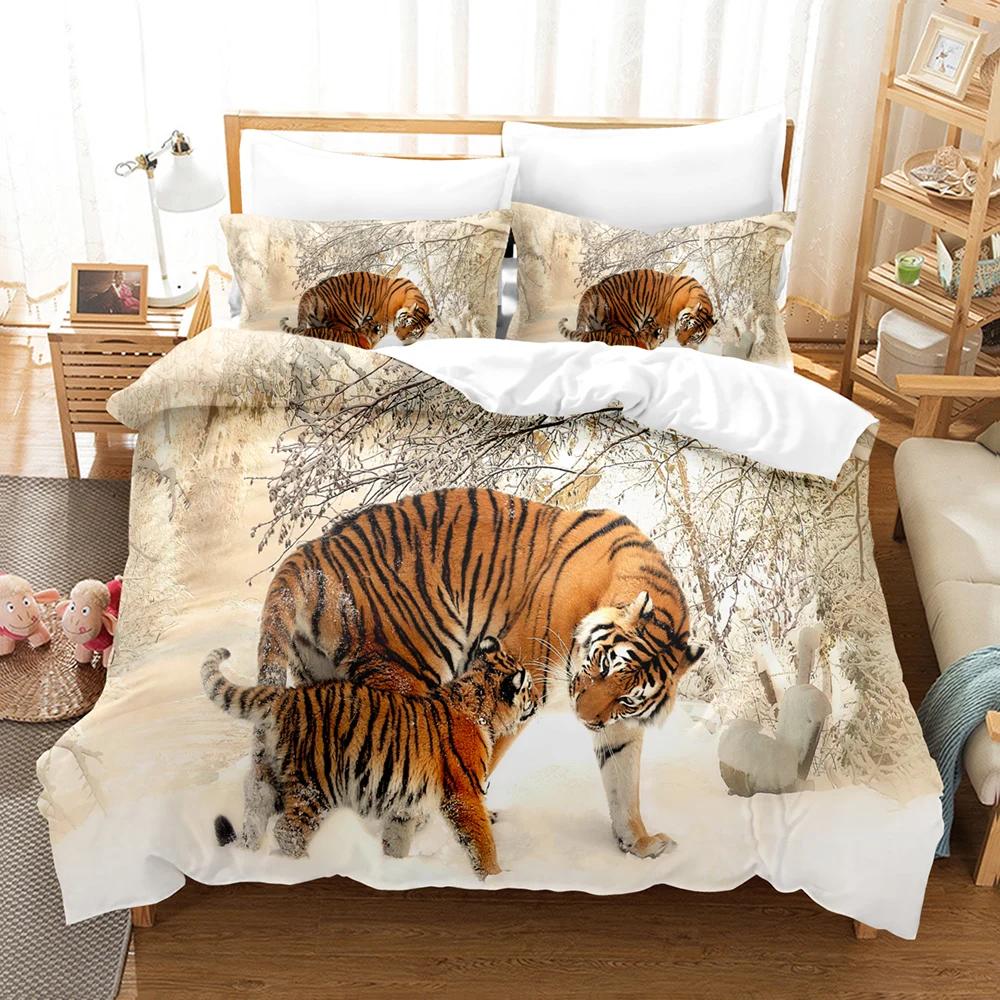Lion Tiger 3D Bedding Set Adults 200X200 Duvet Cover Sets KidsTwin Full Queen King Home Textile Housse De Couette Bedclothes