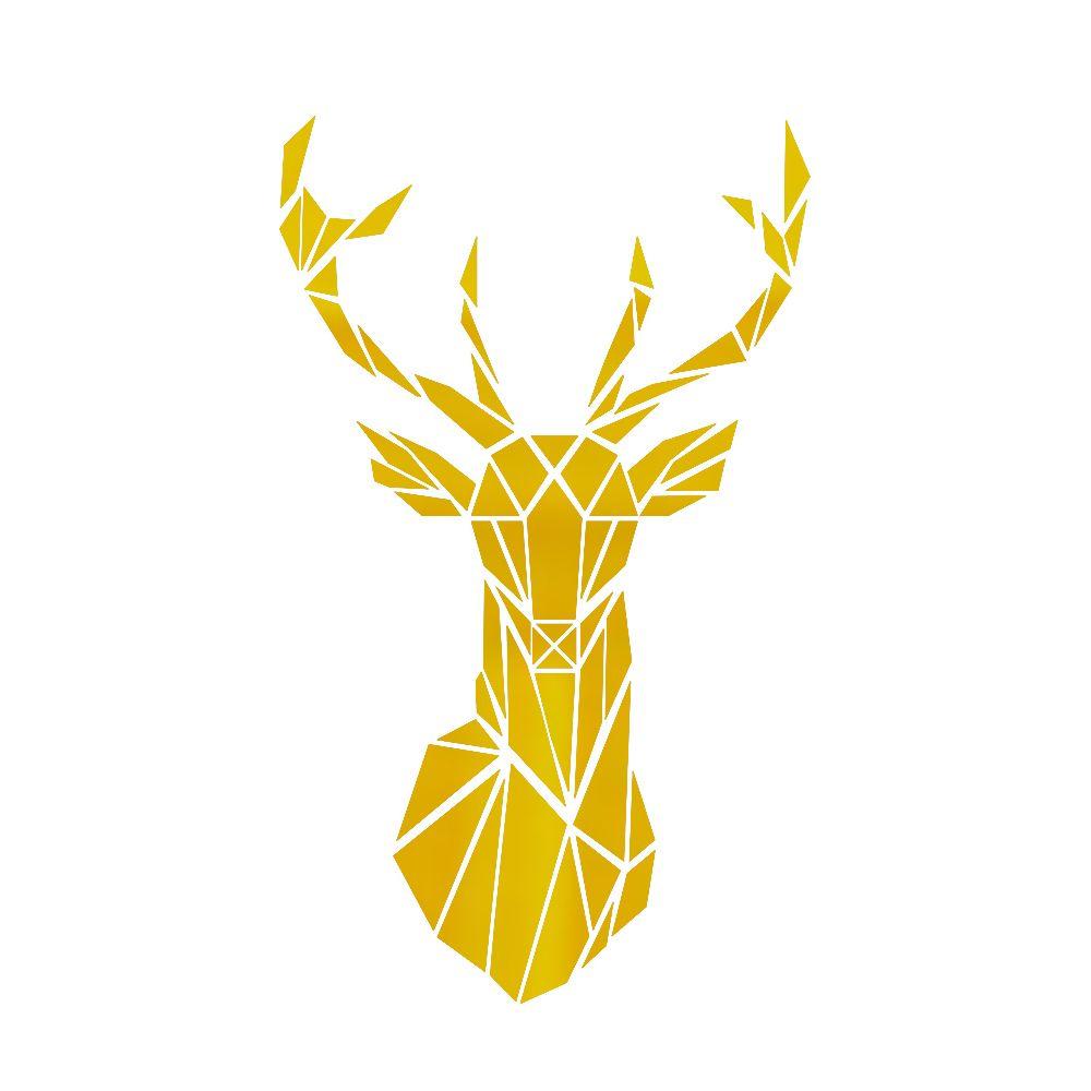 Decoration Self-adhesive Living Room Mural Mirror Surface Decals 3D Deer Head Stickers Wall Art