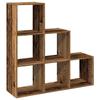VidaXL Étagère séparatrice de pièce à 3 niveaux vieux bois 99x29x99 cm, étagère, étagère à livres, étagère de rangement, 857965