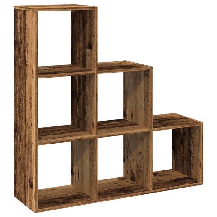VidaXL Étagère séparatrice de pièce à 3 niveaux vieux bois 99x29x99 cm, étagère, étagère à livres, étagère de rangement, 857965