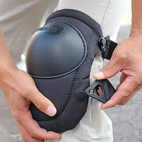 TRUSCO Knee Pads Buckle Type Set of 2 for Both Legs Black KPBT-BK