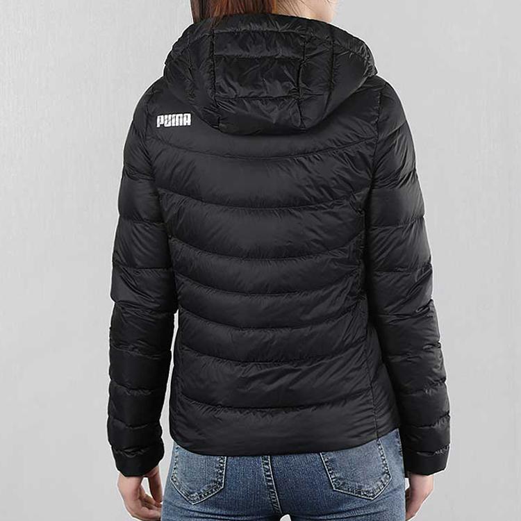Puma Warm Hooded Casual Sports Down Jacket Women Jacket Black 580928-01