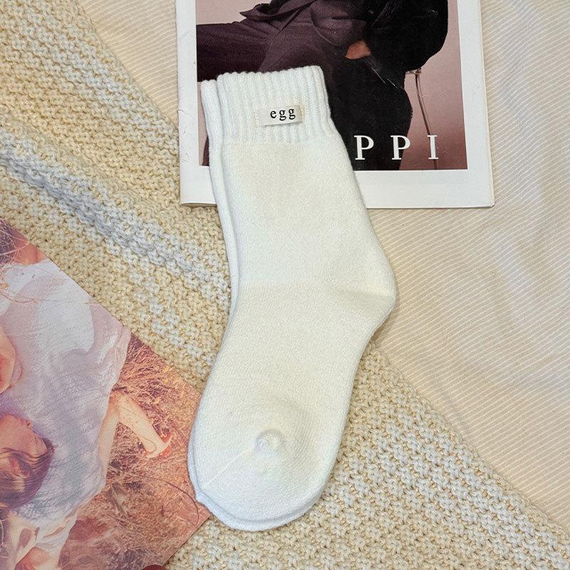 Socks Medium Tube Socks Plush Thickened Plush Long Tube Confinement Socks Floor Thermal Terry Stockings One size fits all
