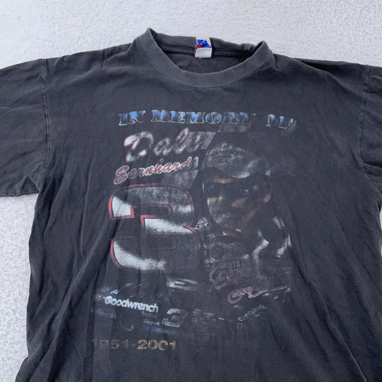 Vintage Faded Dale Earnhardt Memorial T-Shirt Large NASCAR Racing Goodwrench RIP L