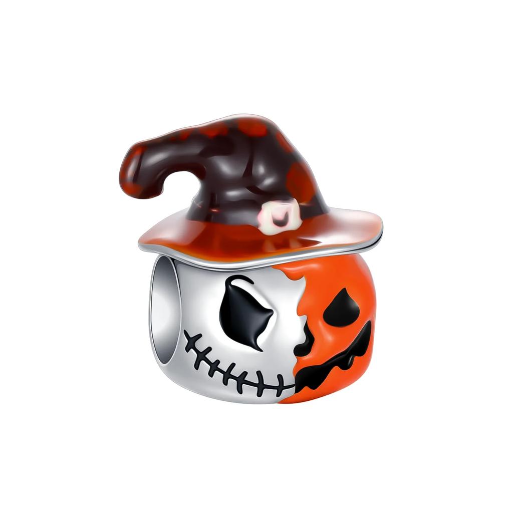 Funny Halloween Charm Bead Charms copper Pumpkin Ghost Witch Magic Hat Pendant Bead Compatible With Authentic Bracelets Necklaces Do It Yourself Jewel