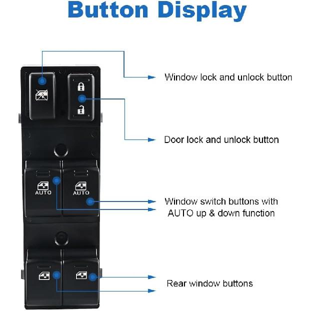Dual-Auto Power Master Window Switch Compatible with Subaru Outback Legacy 2.5L 3.6L 2015 2016 2017, Driver Left Side 3 + 16 Pins, Replacement for