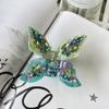 Crystal Acetic Rhinestone Hair Clip Hairpin Acetic Acid Shark Clip Butterfly Hair Claw  Female
