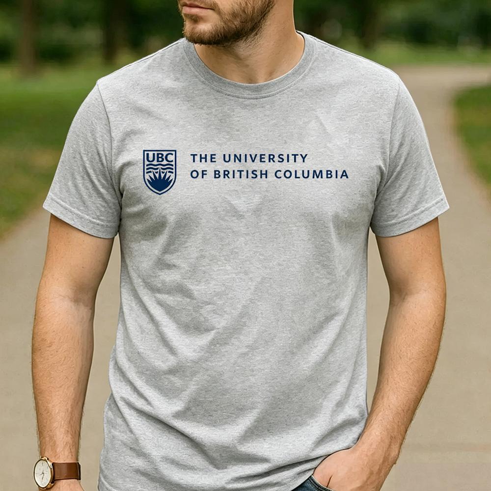 Vintage Retro The University of British Columbia Logo Cotton Graphic T Shirt Unisex Short Sleeve Alumni Graduate Holiday Tee