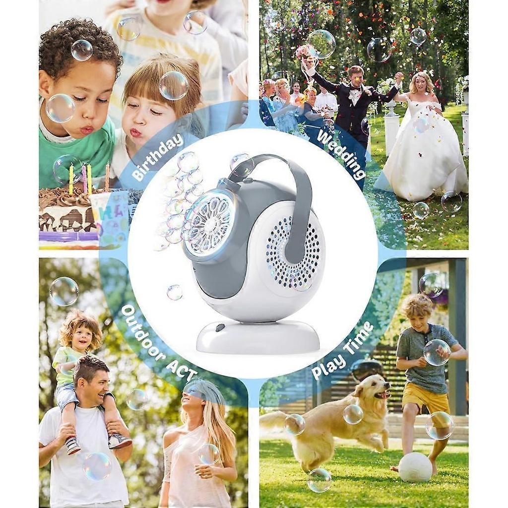 Seifenblasenmaschine - Automatische 360°-Drehung, 75° Neigungswinkel, Seifenblasen-Gebläse für Kinder, Hochzeiten, Geburtstage, Partys, Geschenke