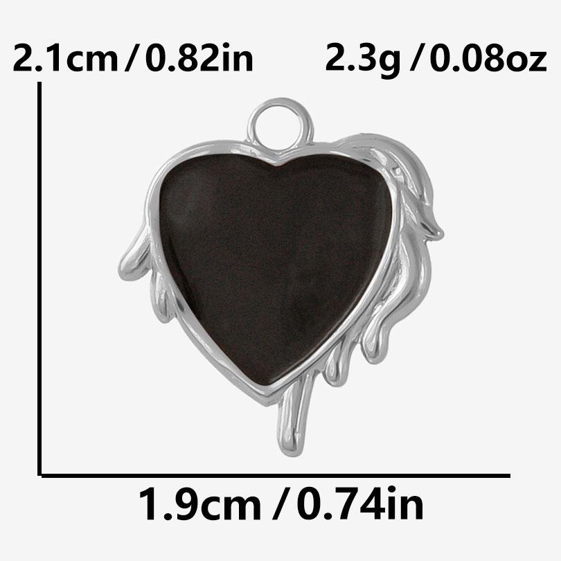 6pcs Punk Dark Black Stainless Steel Enamel Charms For Jewelry Making Supplies Sun Heart Cross Ocean Animal Pendant DIY Pendants