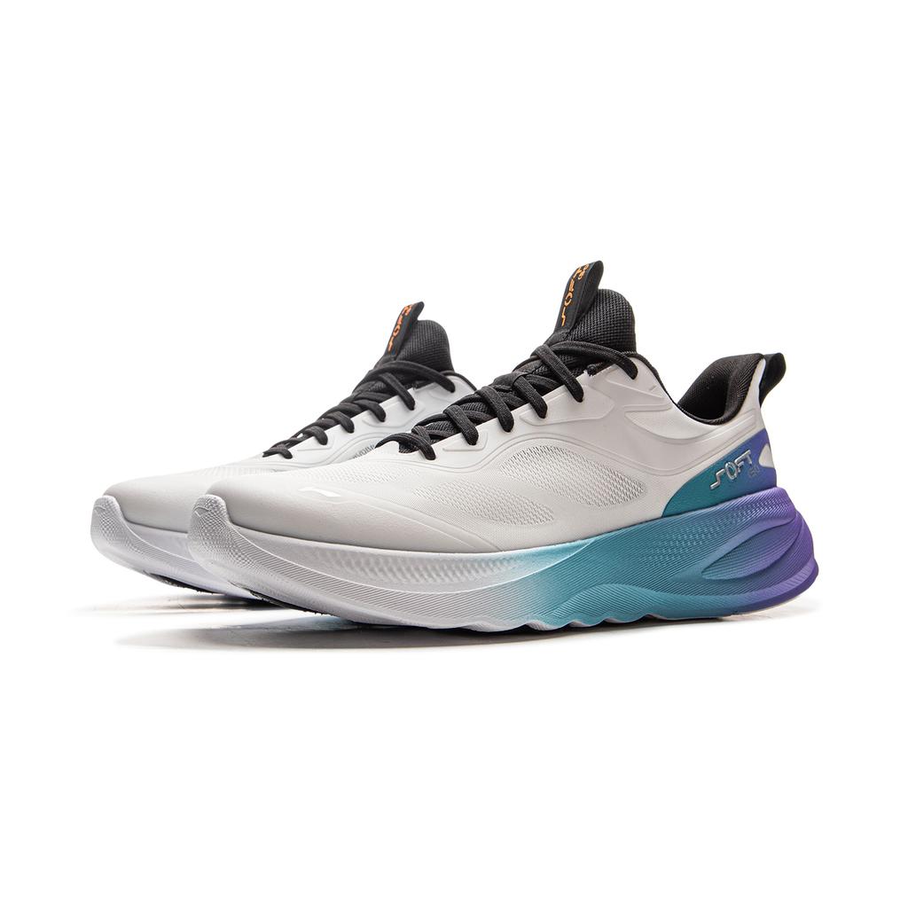 Li Ning Soft Go 2 V4 Cushioning, Wear Resistant Low top Casual Shoes Men's Standard White AGLV091-12