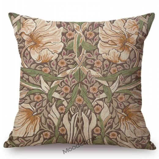 Klassisk Morris Blomster Blomstermønster Pimpernel Rød Gul Rosa Blå Hjem Dekorativ Kunst Sofa Putetrekk Lin Putetrekk