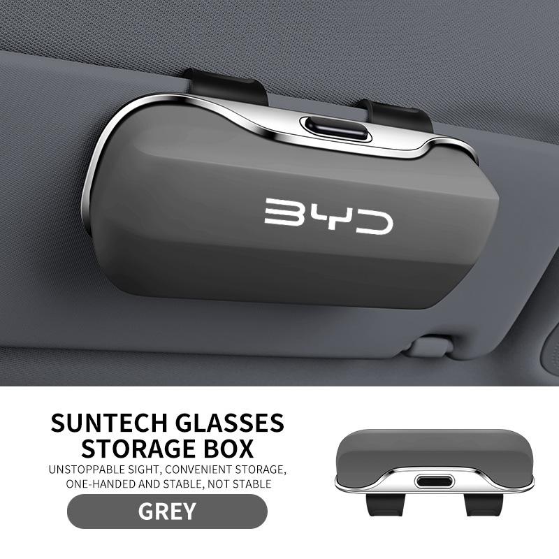 Applicable to BYD Song Plus, Atto 3, Dolphin, Seagull, Tang, Seal, Sealion 07, Ev Shark 6. Car sunshade, car eyeglasses case. серый