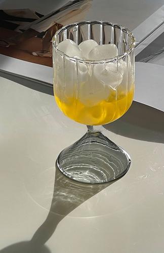 

Creative Ins Summer Wine Glass Colored Glass Fruit Juice Ice Cream Cup Retro Cute Water Cup Cold Drink Shop Drinking Utensils