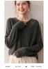 2025 Women's Cashmere Sweater - Round Neck, Osmanthus Stitch, Loose Fit, Curved Hem, Long Sleeve, Autumn/Winter Collection