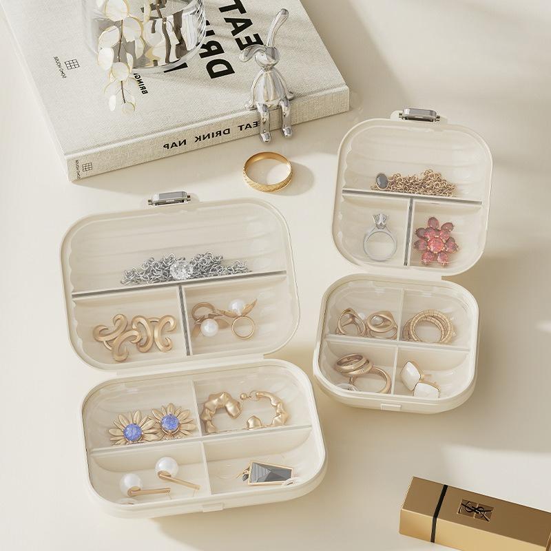 Mini Portable Multifunctional Storage Box Divided Compartments Medicine Boxes Sealed Moisture-proof Pill Cases Jewelry Box