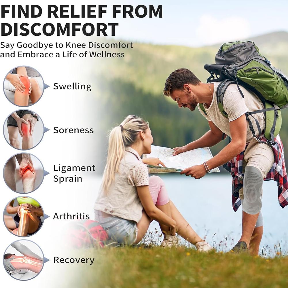 1Pair Professional Knee Braces For Knee Pain - Compression Knees Sleeves For Men Women,Support For Arthritis,Weightlifting,Sport