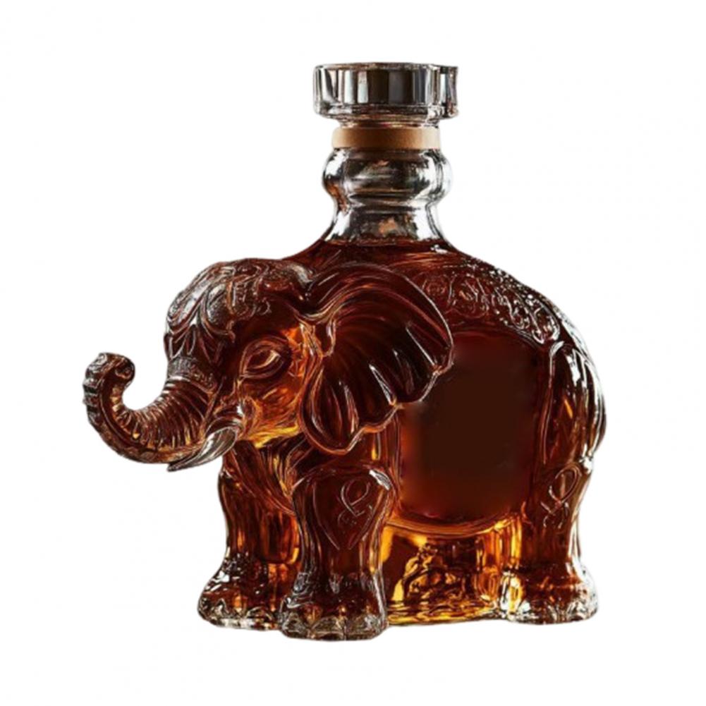 Elephant Little Dog Whiskey Bottle Animal Shape Design Transparent Glass Wine Bottle Beauty Enhancing Glass Decanter Bottle
