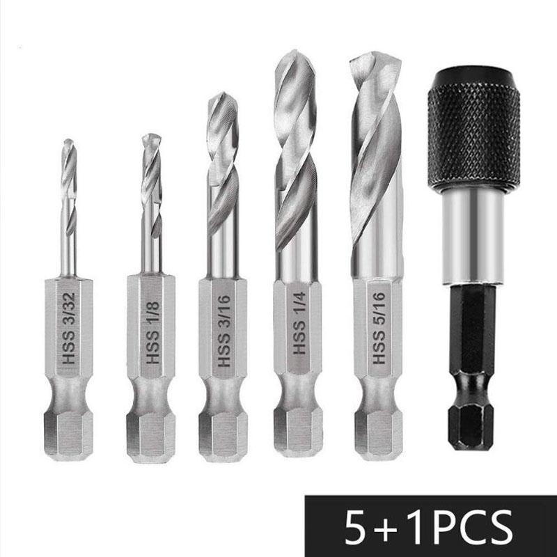 Quick Change Adapter Hex Shank Drill Bits For DIY Projects Drill Press Compatible Engraved Label High-Speed Steel