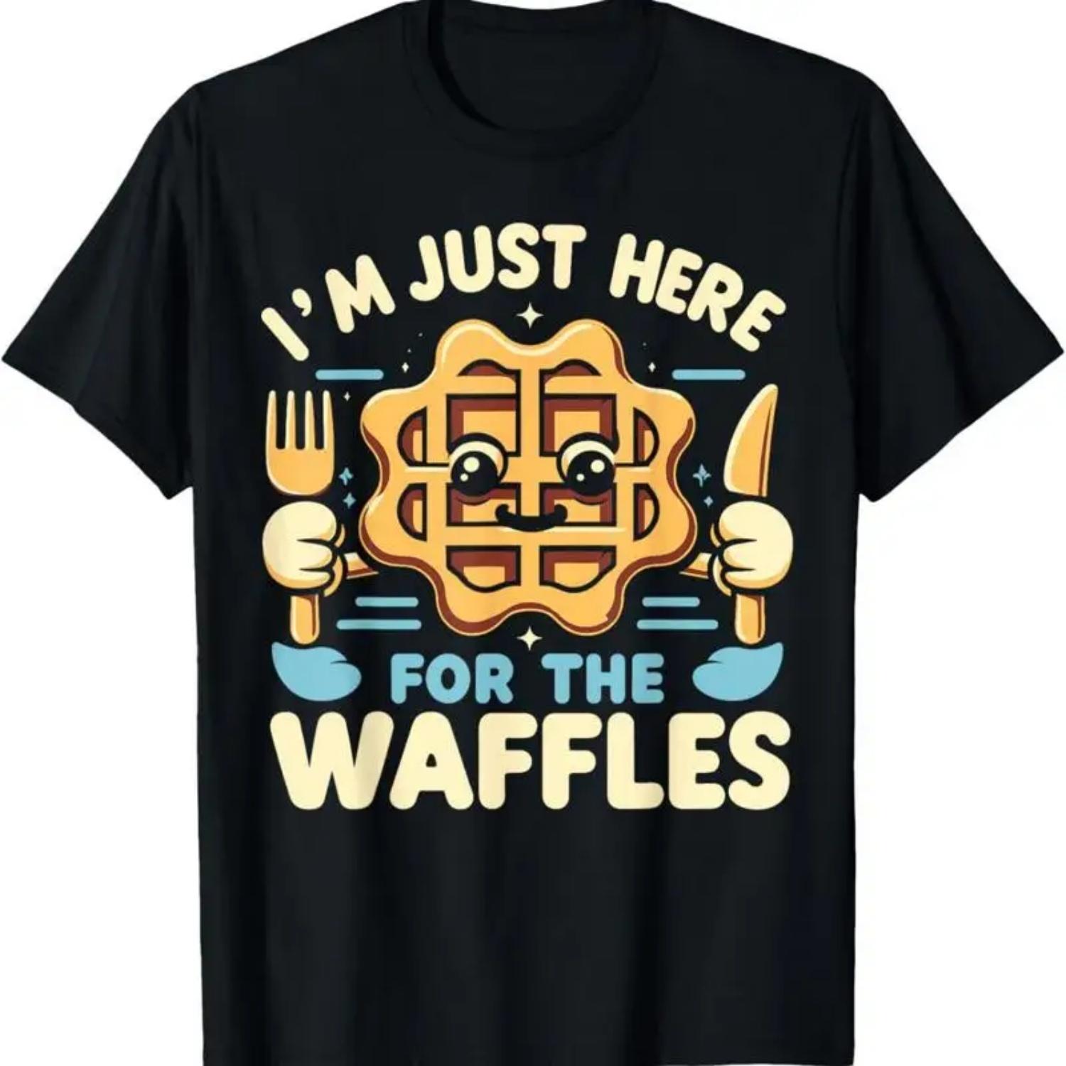 

I M Just Here For The Waffles Funny Food Quote T Shirt S