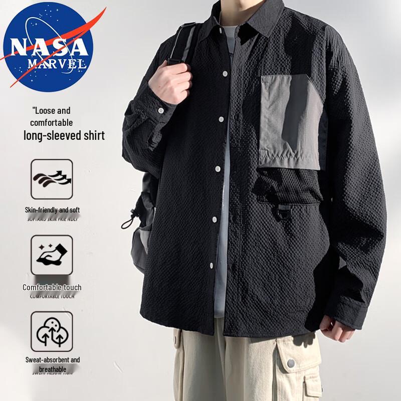 NASA MARVEL Men's Long Sleeve Casual Shirt