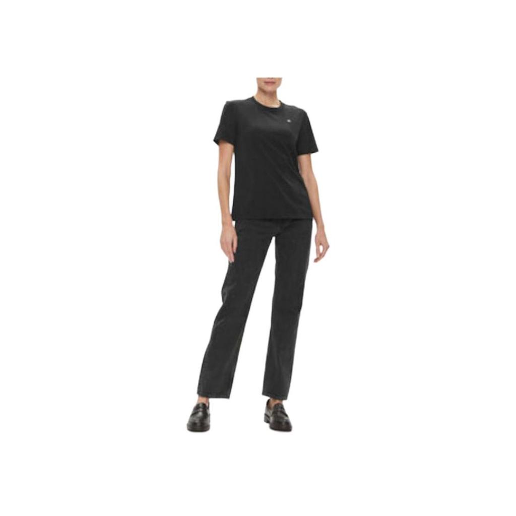 Calvin Klein Letter Logo Printed Round Neck Short Sleeve T-Shirt Women Tops Black J20J223226-BEH