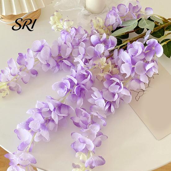 Decorative Flowers Artificial Wisteria Flower Fake Hanging Vine with Long Stem Wedding Faux Bouquet for Tall Vase Home Party Decor Floral Arrangement