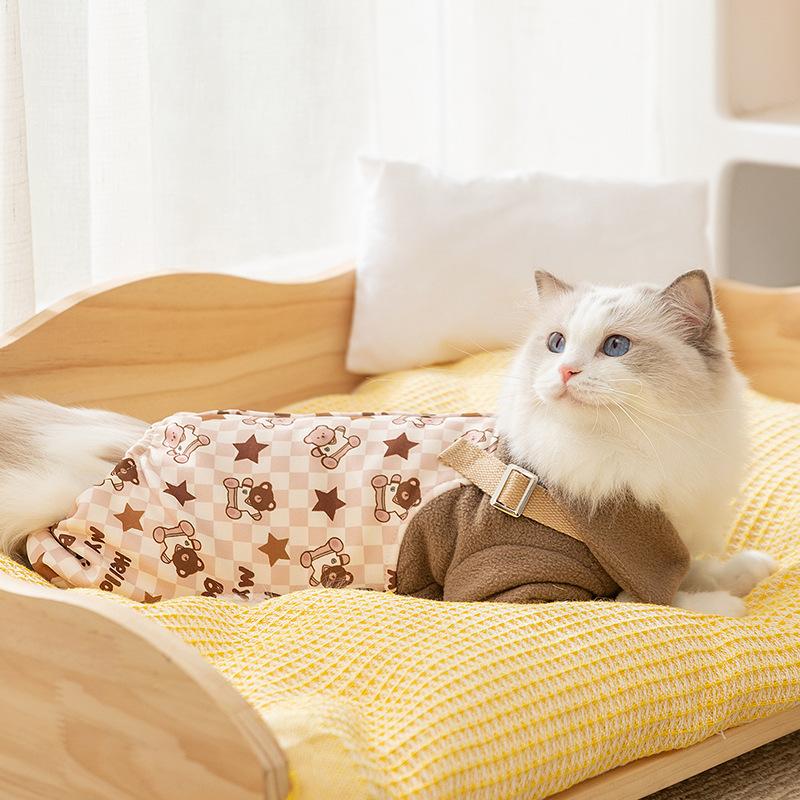Pet Four-legged Clothing Can Lead Cats, Dogs, Overalls, Medium and Small Dogs, Hairless Cats, Warm Cat Clothes In Autumn and Winter