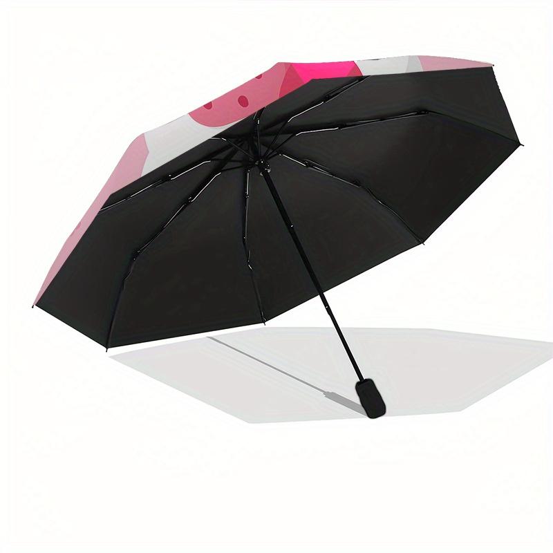 Hello Kitty,Strawberry Theme Automatic Umbrella-Foldable, Durable 8-Bone Design, Compact and Stylish, Great for Camping, Halloween, Christma