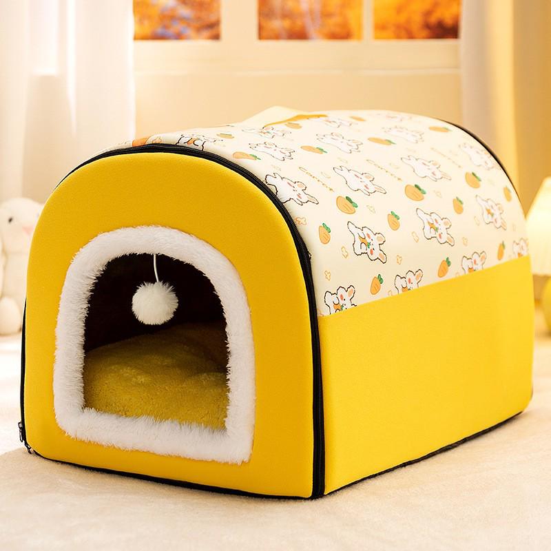 Houndstooth Dog Bed for Large Dogs & Cats - Autumn/Winter Deep Sleep Bed