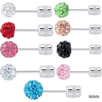 Multi-Color Titanium Steel Full Diamond Ball Stud Earrings for Cartilage Piercings