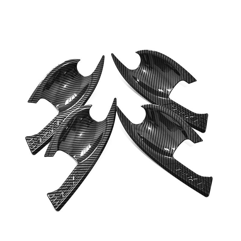 For Proton Exora 2009- Car Door Handle Bowl Cover,black Carbon Fiber Cover Trim 2018 2011 2012 2013 2014 2015 2016 2017