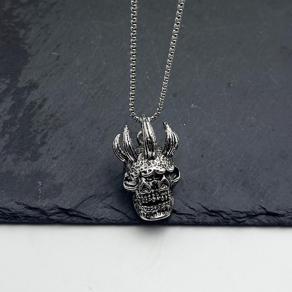 European & American Hip Hop Punk Hannya Skull Pendant Sweater Chain