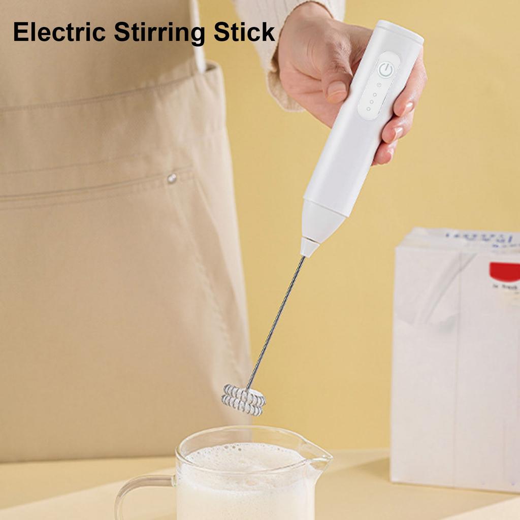 Portable Electric Coffee Whisk Adjustable Speed Foam Maker USB Rechargeable Frother for Lattes Cappuccinos Frappes