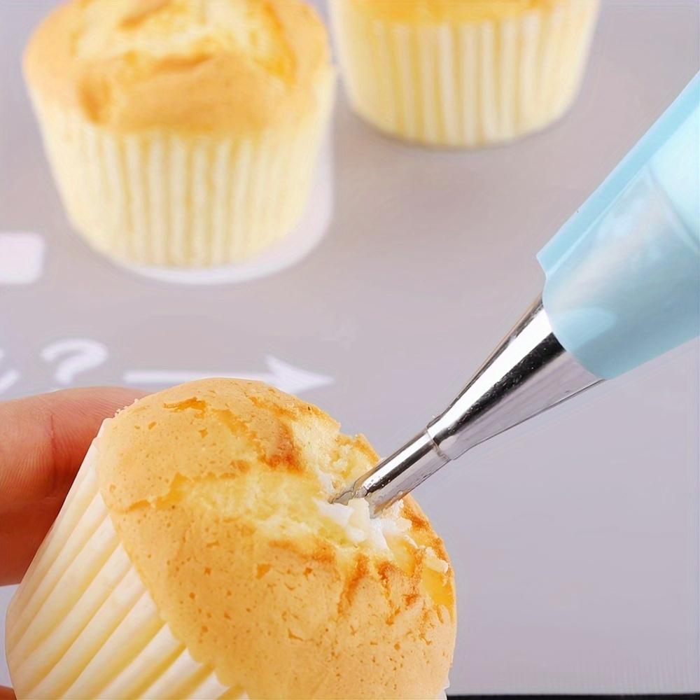 2pcs Stainless Steel Cream Filling Nozzles Professional Piping Tips For Puff Pastry Eclairs & Cupcake Decorating Non-Electric Precision Bakeware
