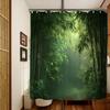 Bathroom Shower Curtain Bamboo Forest Print 3D Nature Scene With 12 Hooks Spa Wellness Decor Home Bathroom Accessory