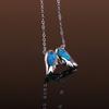 KELITCH Initial Choker Necklace, Synthetic Opal Extendable Angel Wing Necklace (Blue)