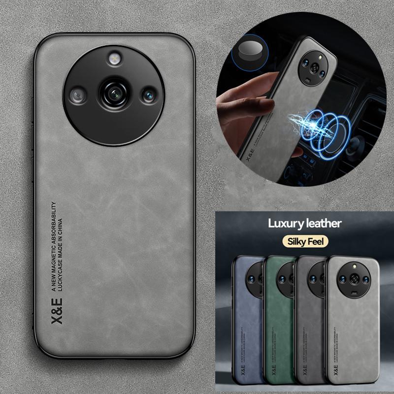 For Realme 11 Pro Plus 5G Case Car Magnetic Leather Texture Cover for Oppo Realme11 Realmi 11 ProPlus Pro+ Soft Phone Cases