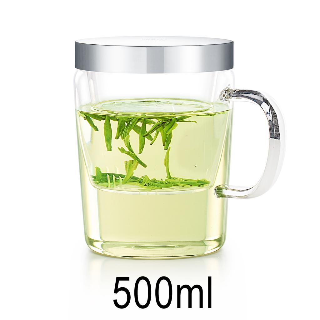 Samadoyo-Heat-Resistant Glass Tea Cup, Green Tea Cup with Filter, Simple Tea Cup, 400ml
