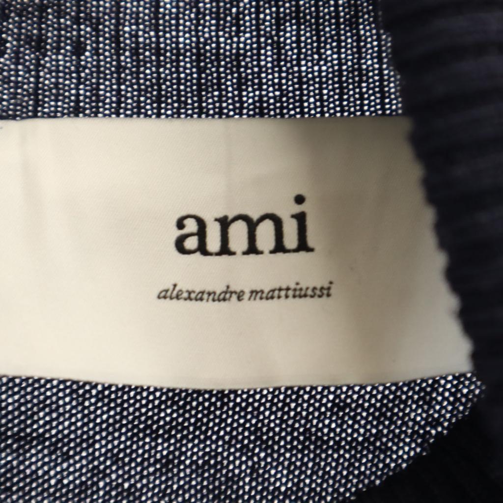 AMI Made In Portugal Long Sleeve Turtleneck Sweater L Navy Knit Men's Used