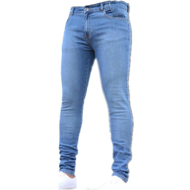 European And American Style Men'S Tight Fitting Solid Color Denim Shorts