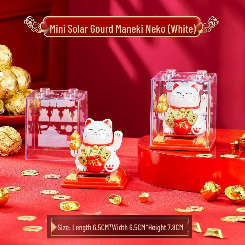 

Прикраса Махаючий Кіт Удачі на сонячній батареї для дому чи офісу