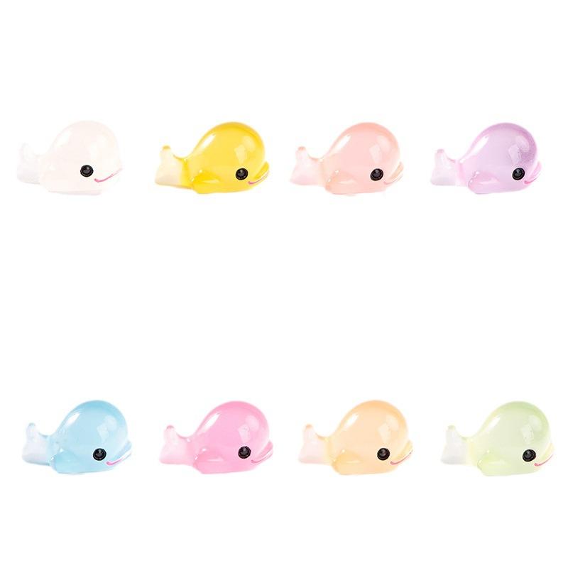 Glow-in-the-dark Dolphin Resin Decoration Cartoon Cute Light Little Dolphin Micro Landscape Fish Tank Diy Decorative Materials Accessories