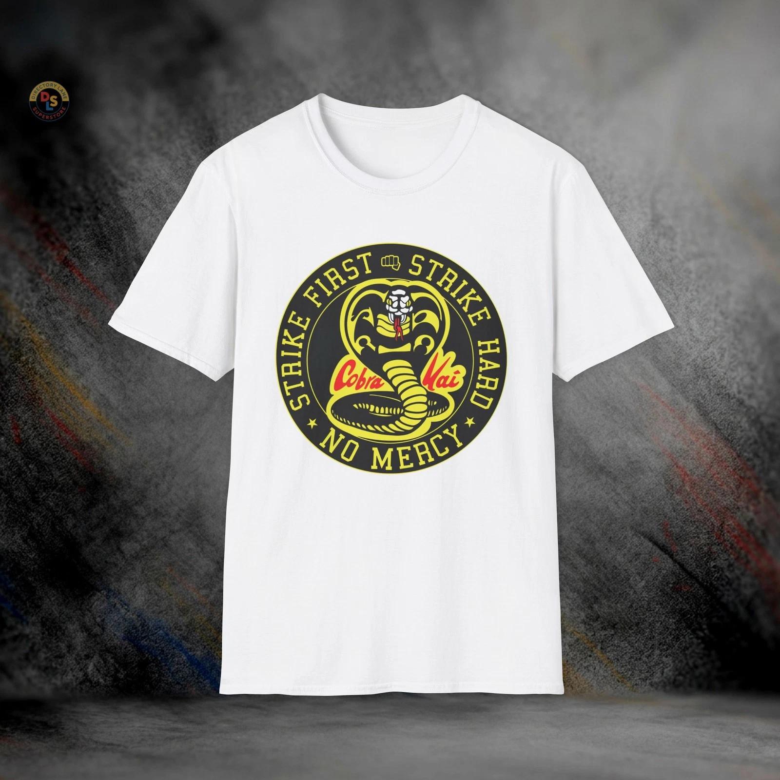Cobra Kai Strike First Strike Hard Karate Kid T-Shirt | Softstyle Tee XS