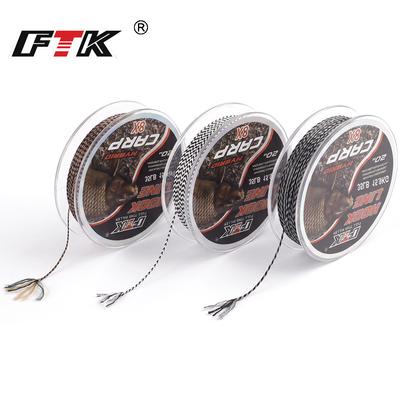 FTK Carp Fishing Hook-Tying Line, 20 Meters, Camouflage Pattern, 8-Strand, Rig-Tying Accessories, PE