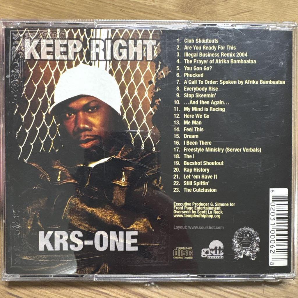 [USED] CD KRS-ONE KEEP RIGHT Signed by the Person In Question